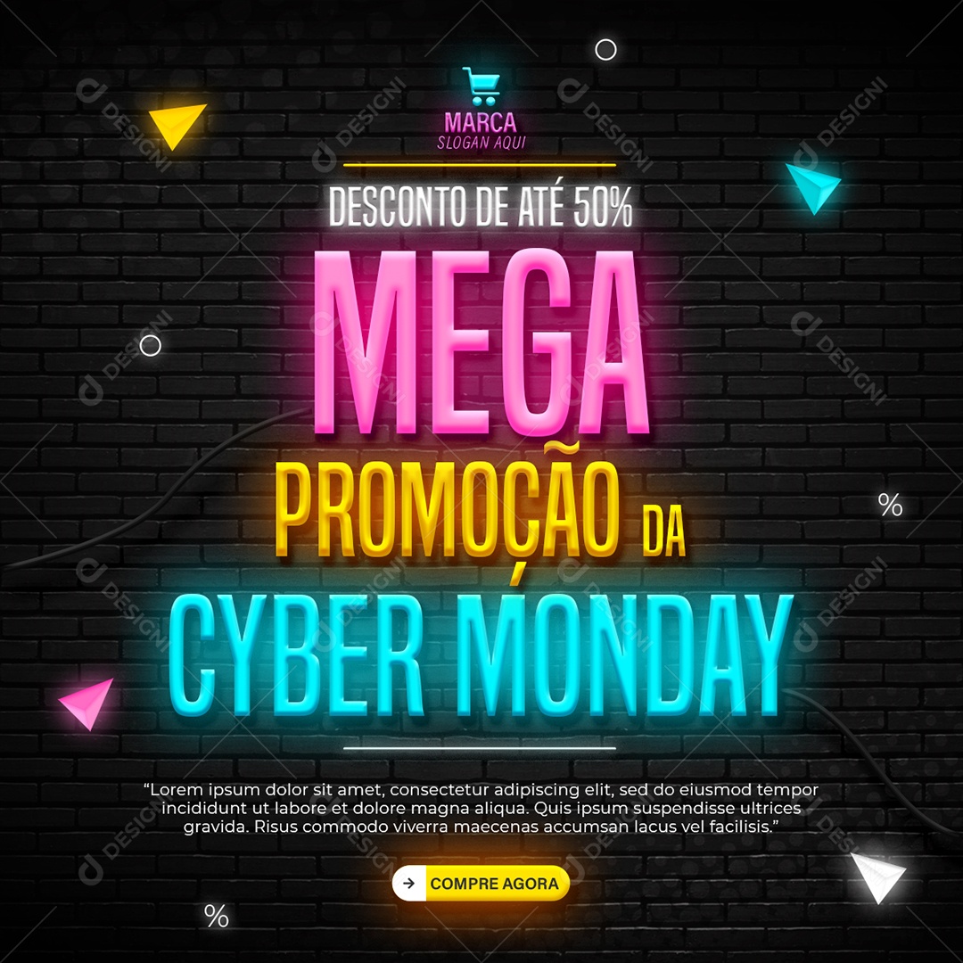 Social Media Mega Promoção Da Cyber Monday PSD Editável