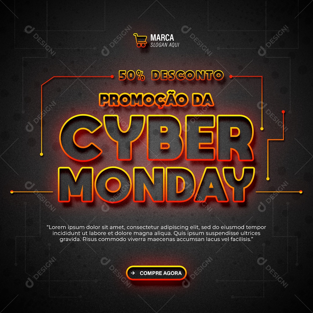 Social Media Promoção Da Cyber Monday PSD Editável