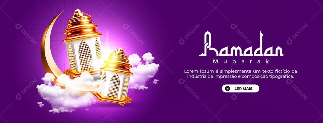 Social Media Banner Ramadan Mubarak PSD Editável