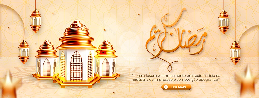Social Media Banner Ramadan Kareem Mubarak PSD Editável