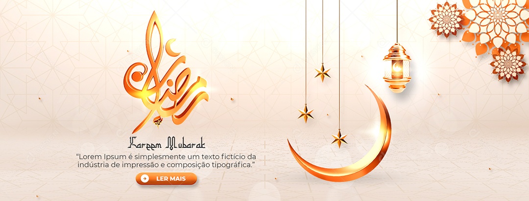 Social Media Banner Ramadan Mubarak PSD Editável