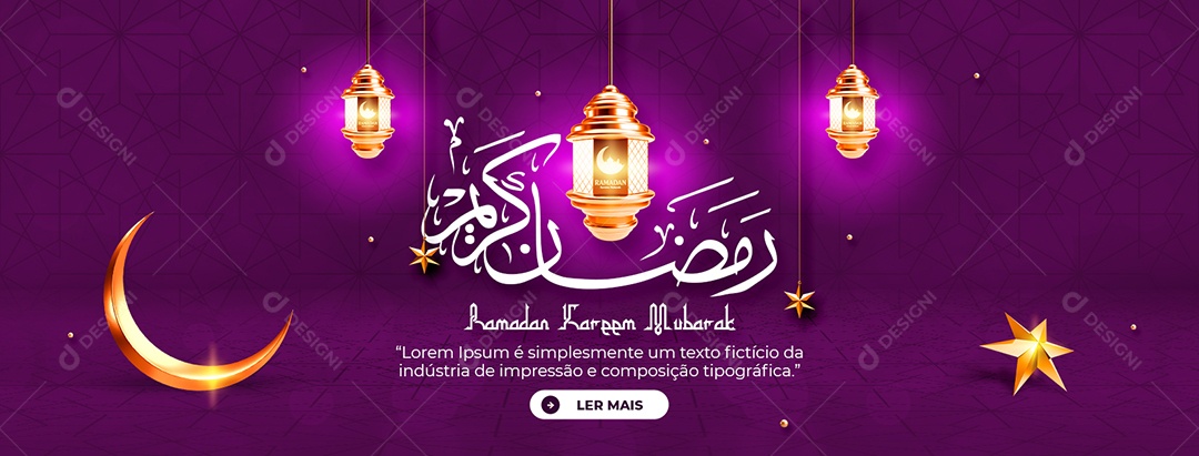 Social Media Banner Ramadan Kareem Mubarak PSD Editável