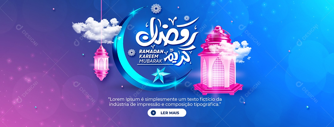 Social Media Banner Ramadan Kareem Mubarak PSD Editável