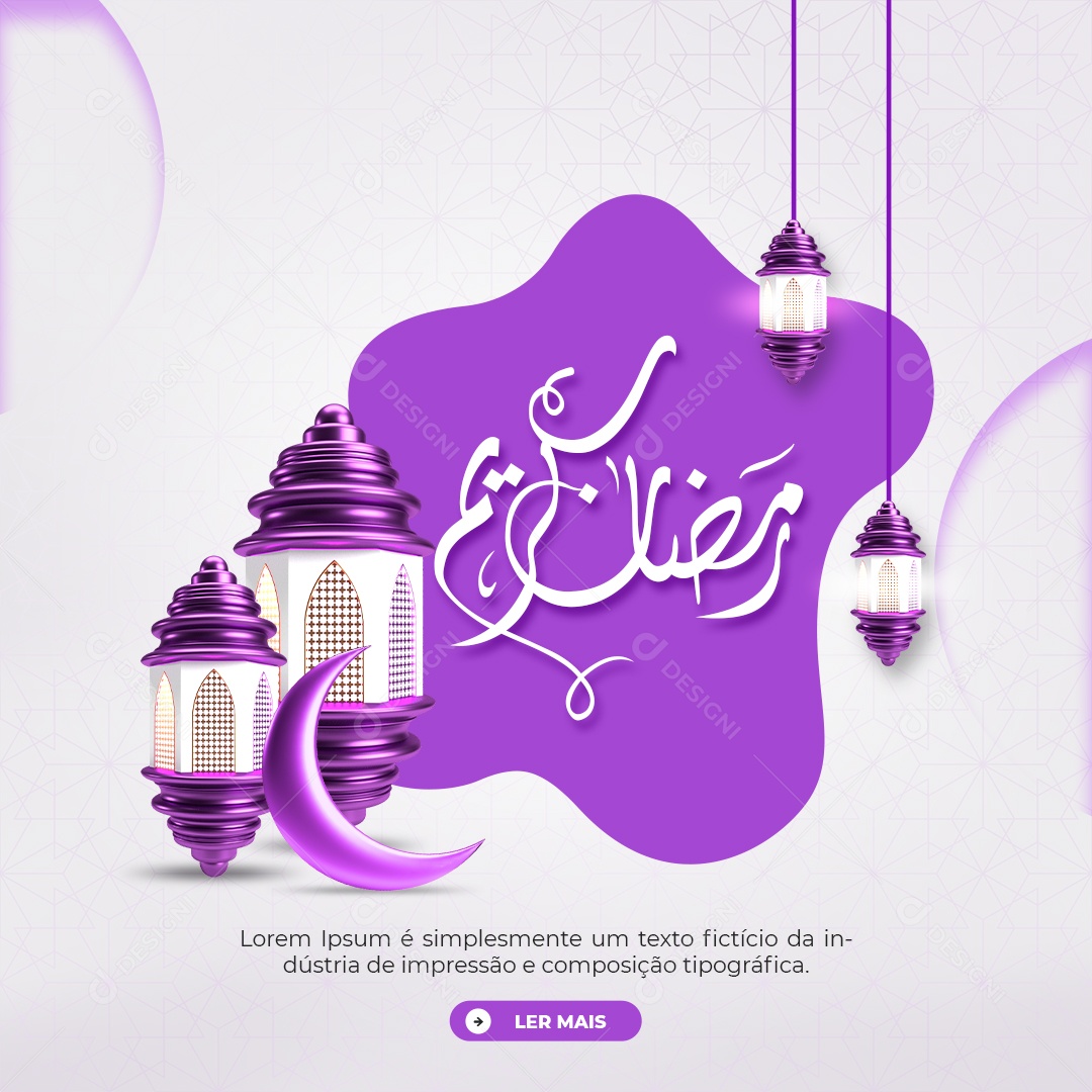 Social Media Feed Ramadan Mubarak PSD Editável