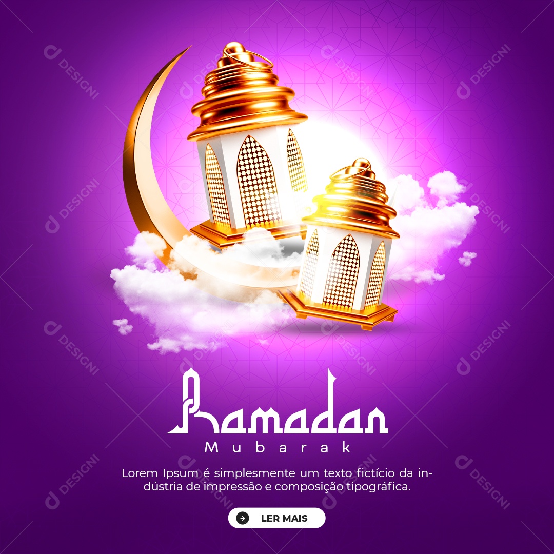 Social Media Feed Ramadan Mubarak PSD Editável