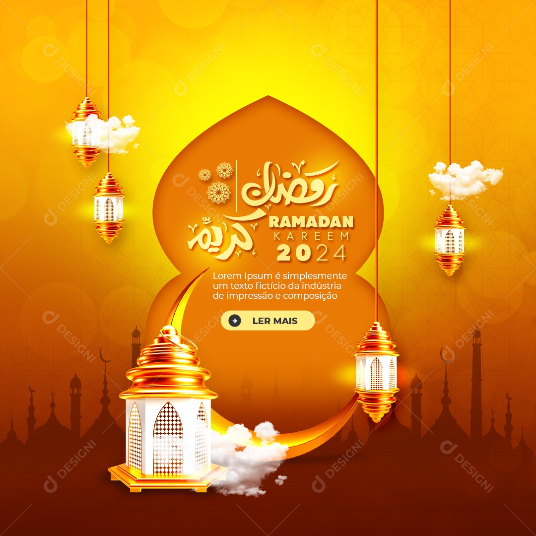 Social Media Feed Ramadan Kareem PSD Editável