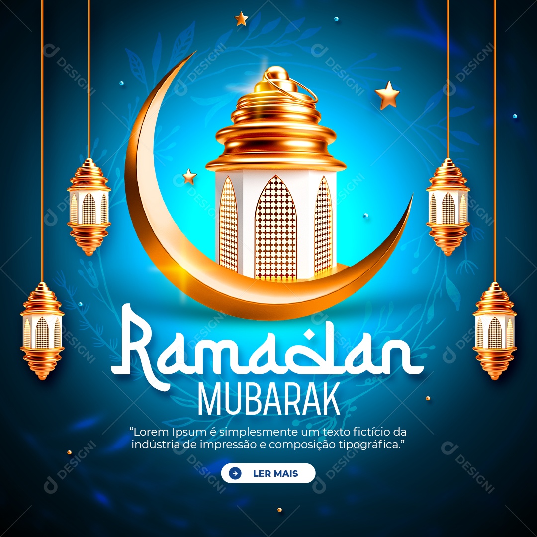 Social Media Feed Ramadan Mubarak PSD Editável