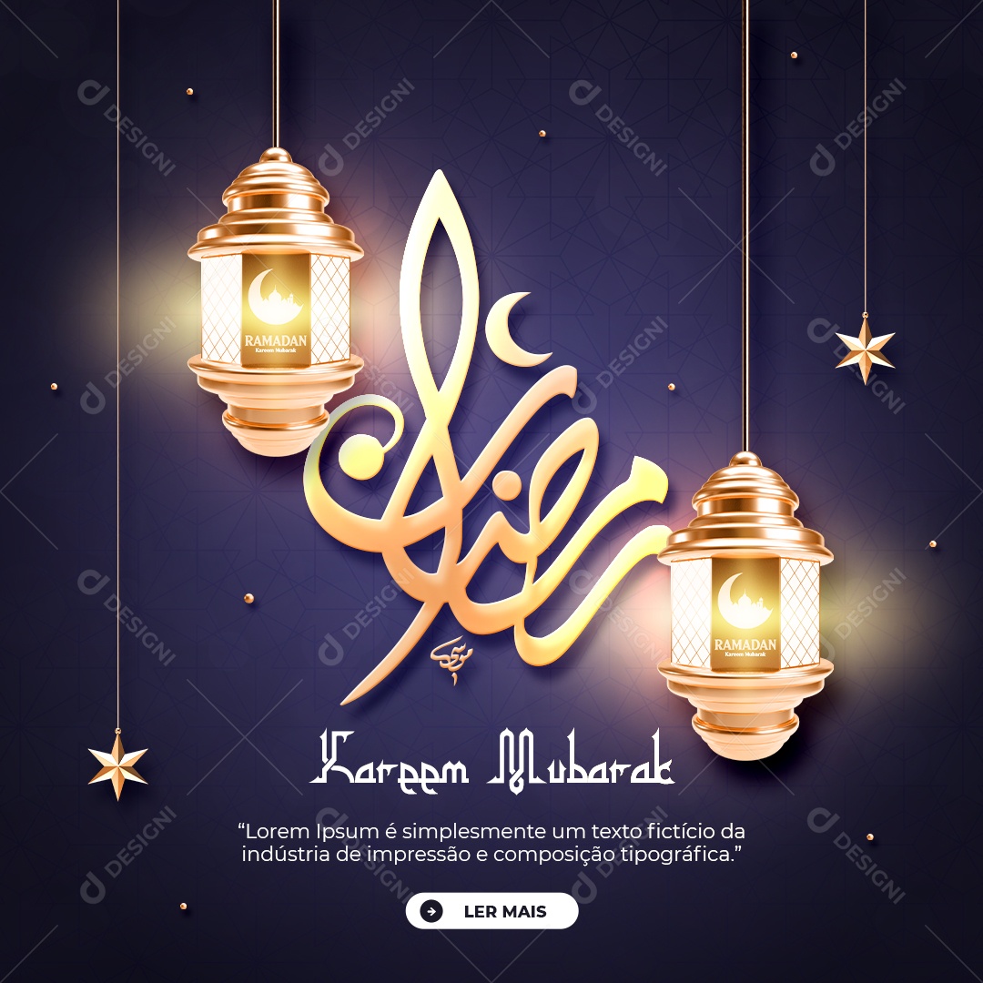 Social Media Feed Ramadan Kareem Mubarak PSD Editável