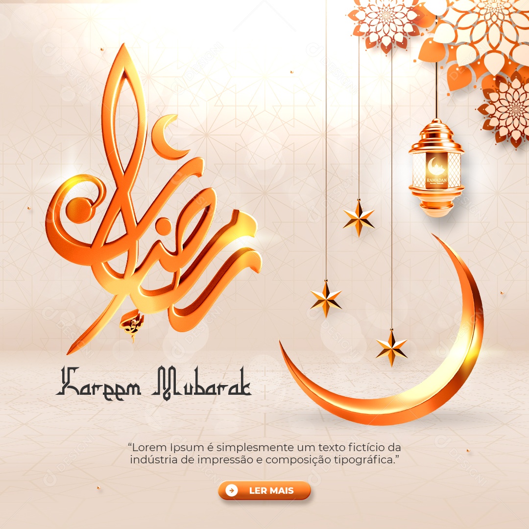 Social Media Feed Ramadan Kareem Mubarak PSD Editável