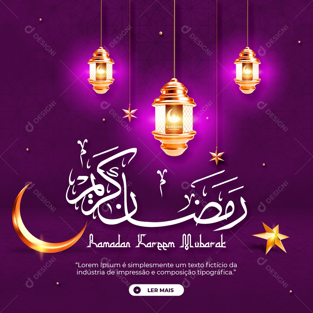 Social Media Feed Ramadan Kareem Mubarak PSD Editável