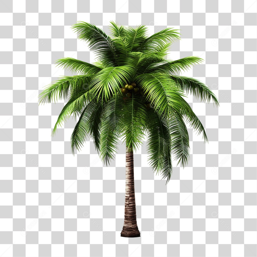 Elemento 3D Coqueiro Árvore PNG Transparente