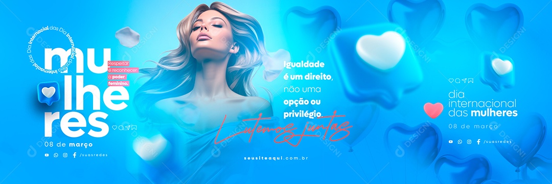 International Women's Day Carousel March 08 We Fight Together Social Media PSD Editable