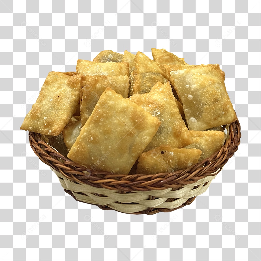 Cesta de Pasteis Fritos PNG Transparente