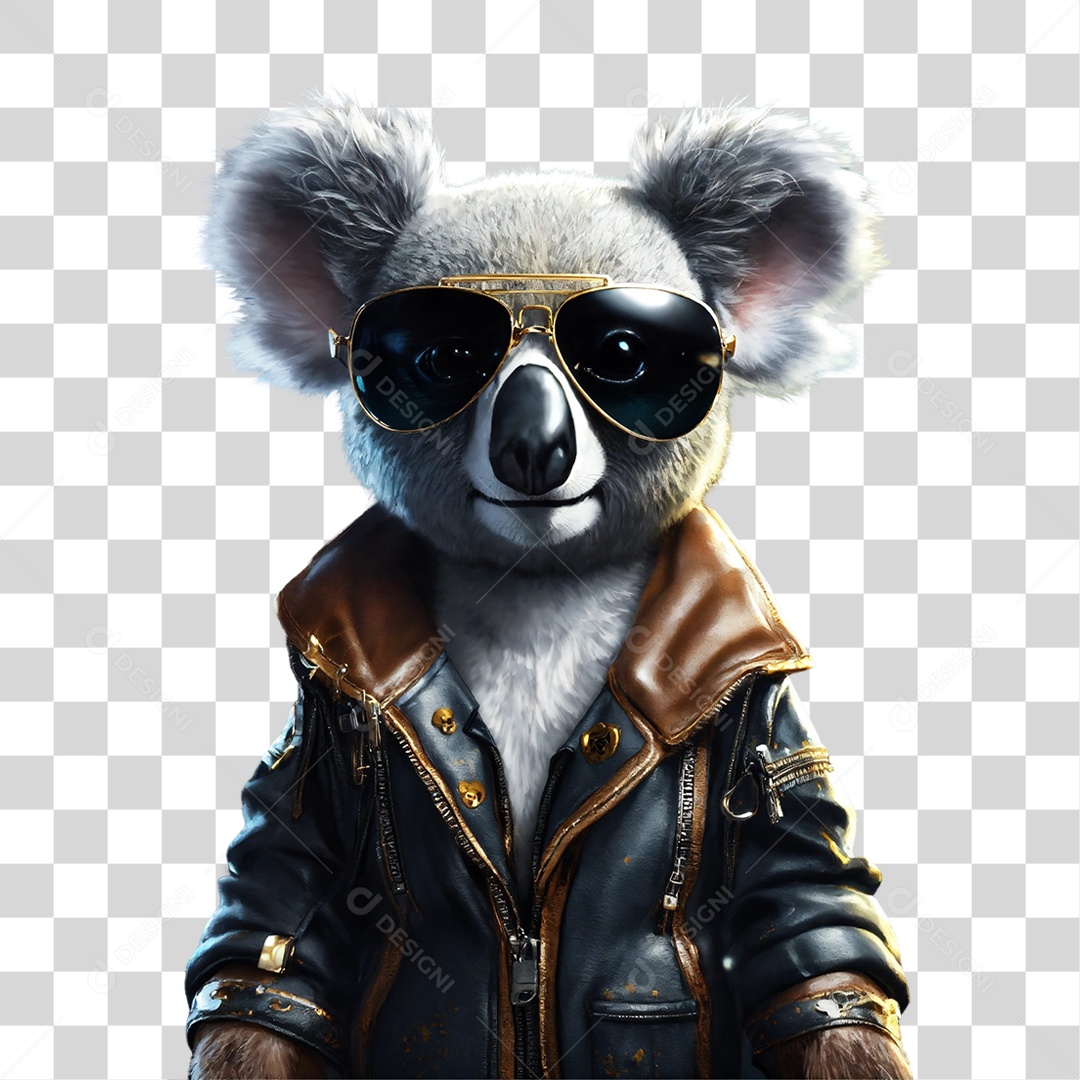 Coala de Óculos Escuro Modelo PNG Transparente