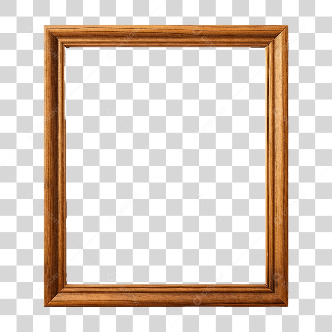 Moldura de Madeira Fina PNG Transparente