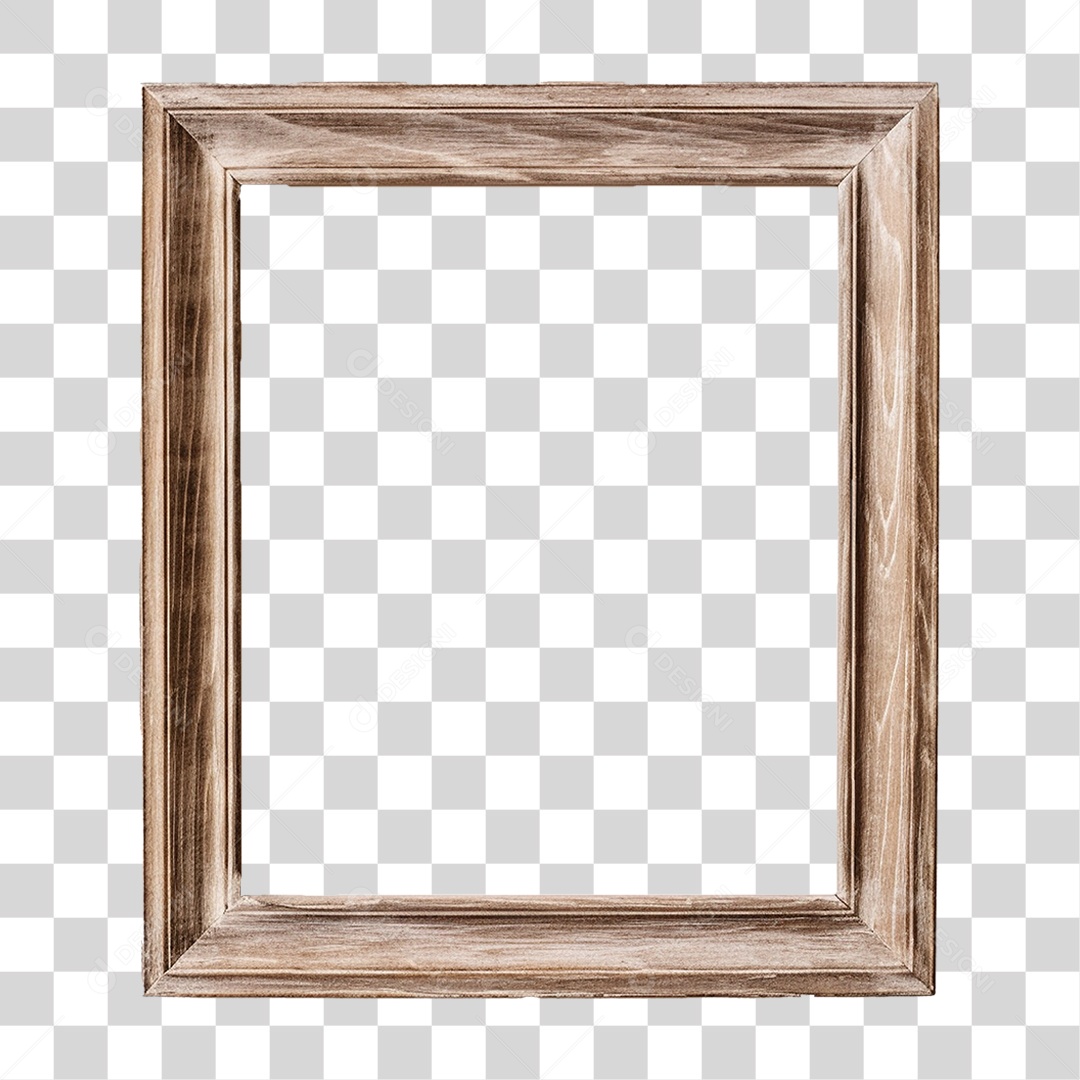 Moldura de Madeira Fina PNG Transparente