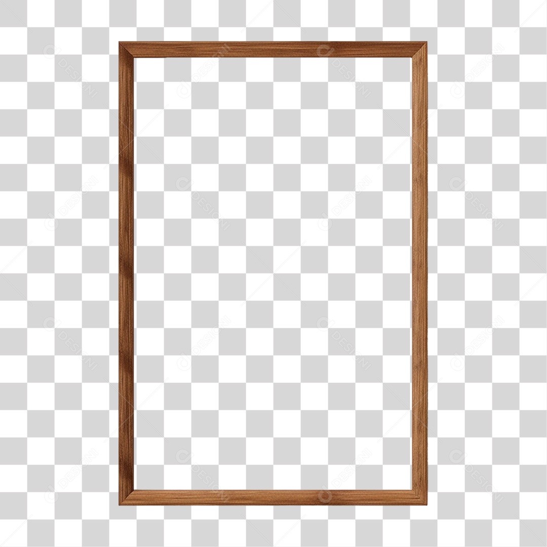 Moldura de Madeira Fina PNG Transparente