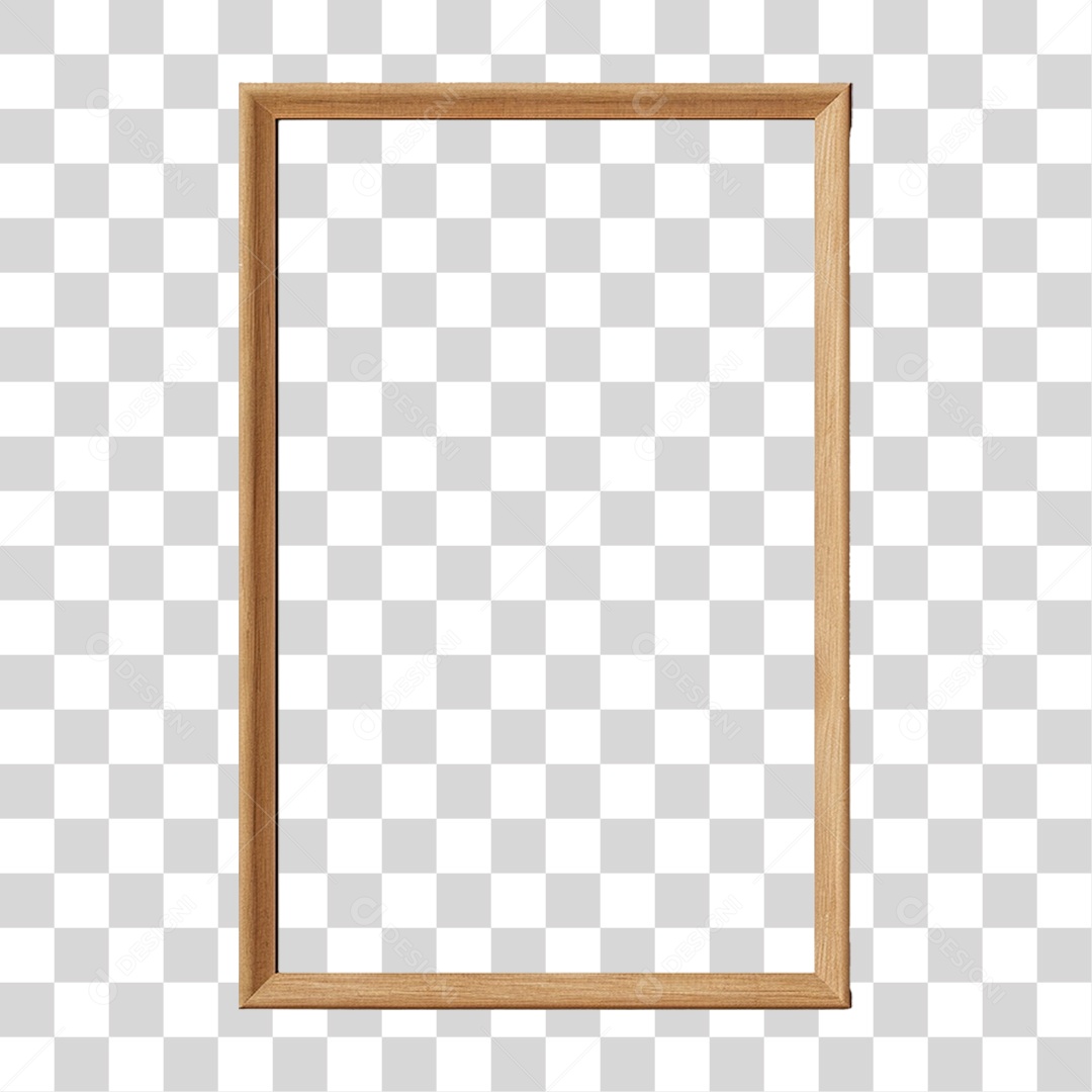 Moldura de Madeira Fina PNG Transparente