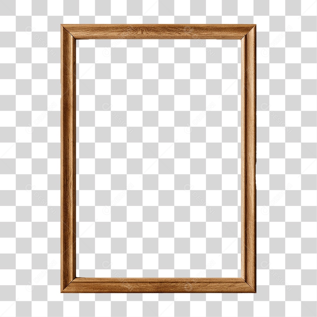 Moldura de Madeira Fina PNG Transparente