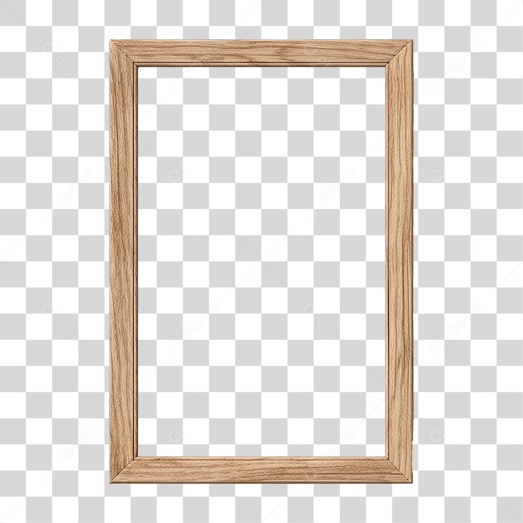 Moldura de Madeira Fina PNG Transparente