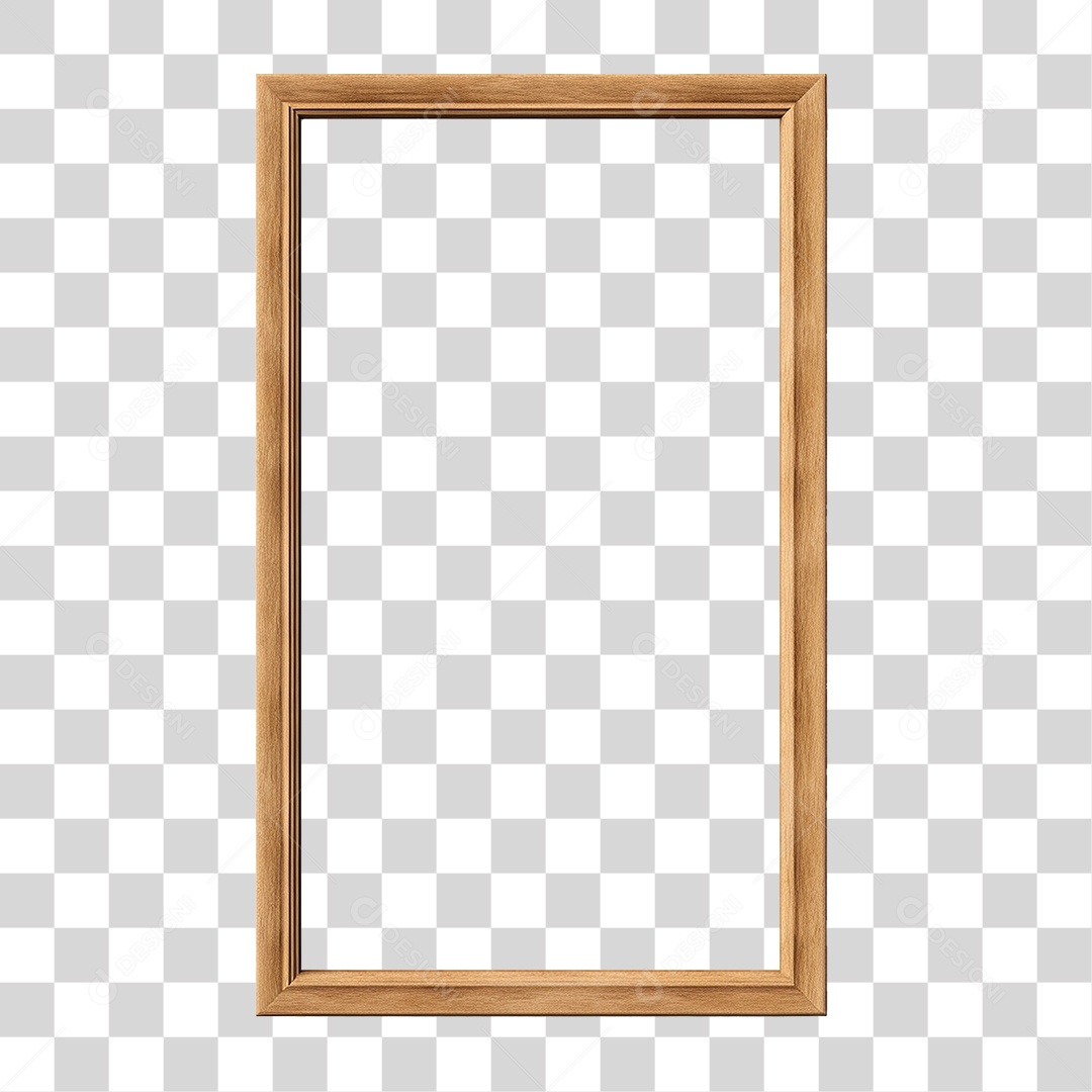 Moldura de Madeira Fina PNG Transparente