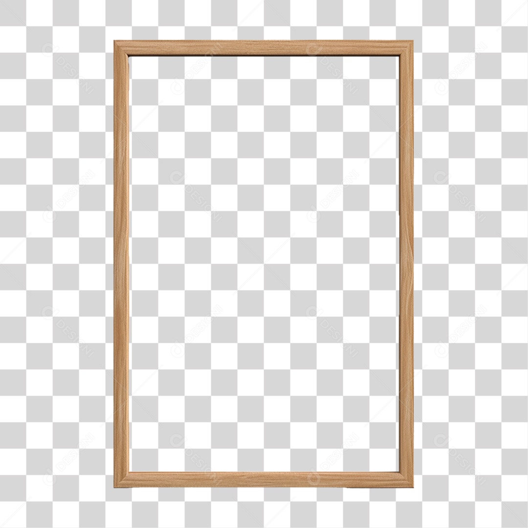 Moldura de Madeira Fina PNG Transparente