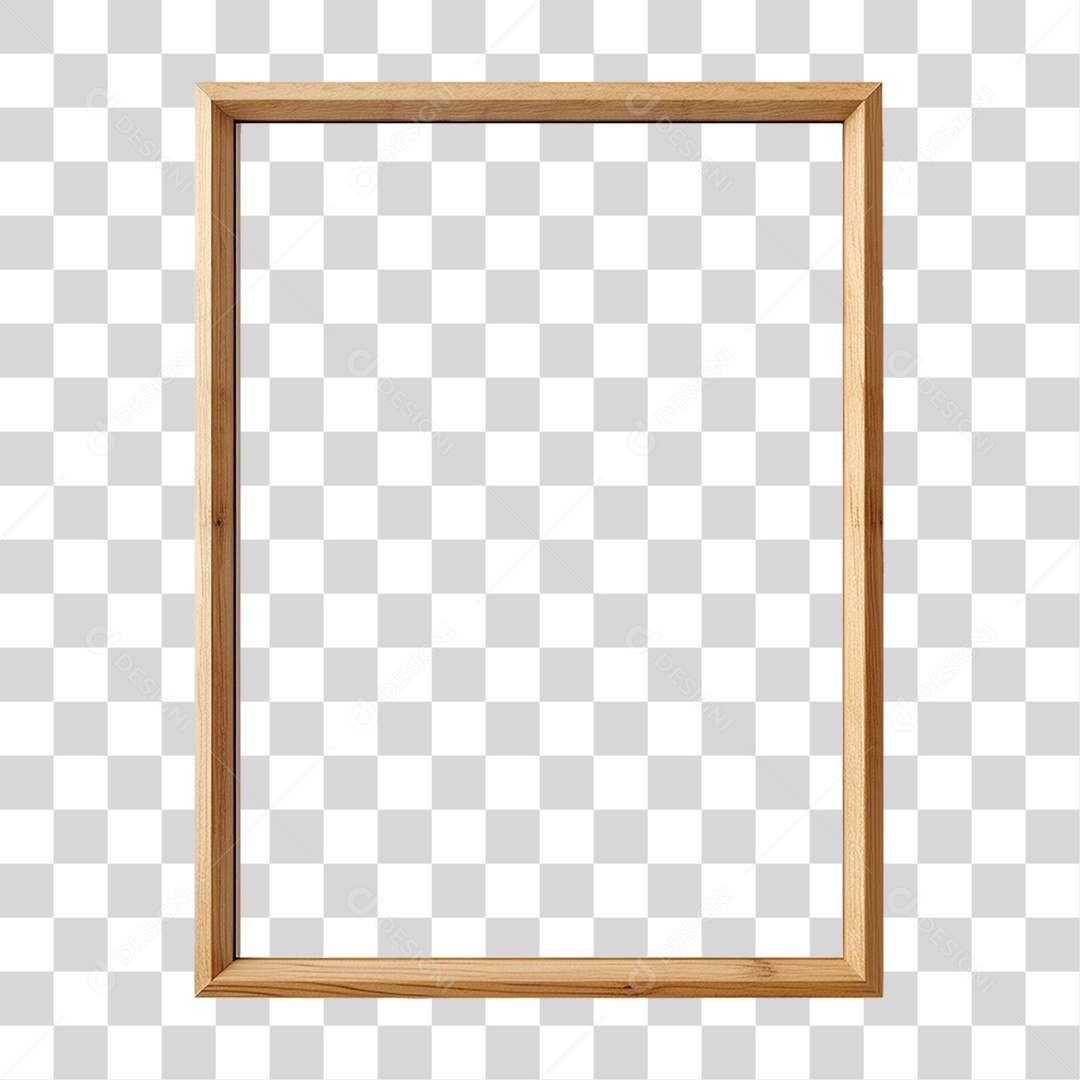 Moldura de Madeira Fina PNG Transparente