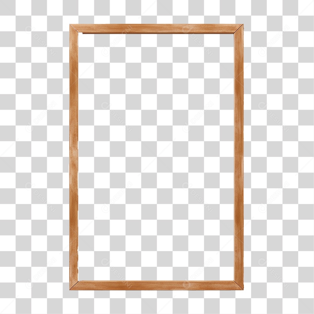 Moldura de Madeira Fina PNG Transparente
