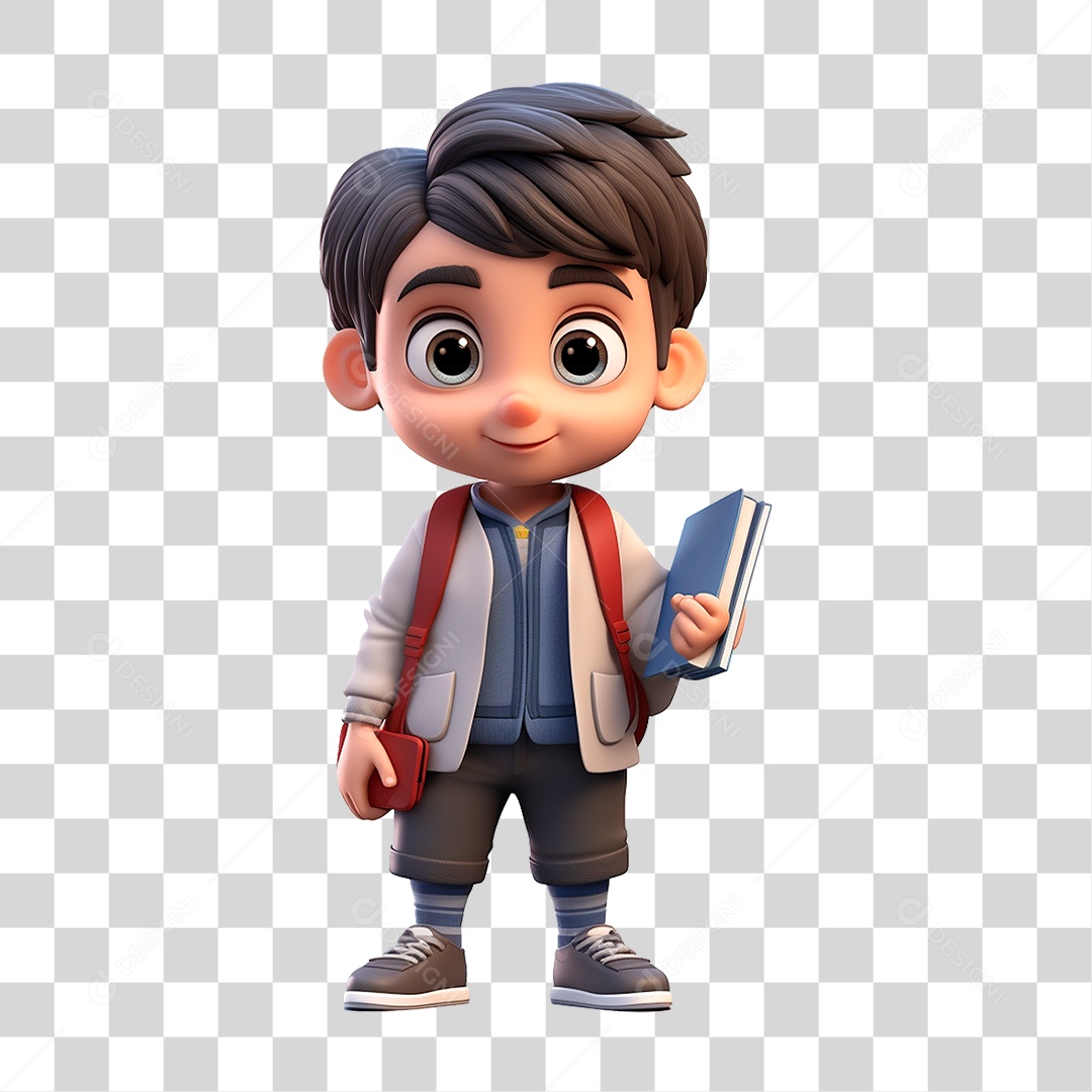 Menino Segurando Livro PNG Transparente