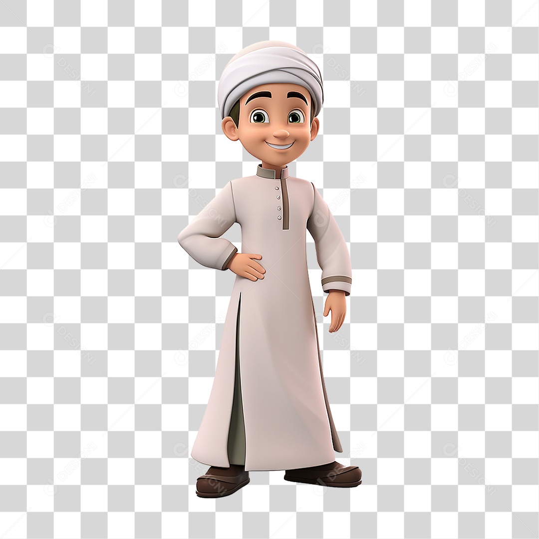 Personagem Menino Muçulmano PNG Transparente