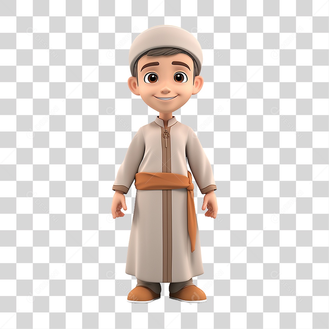 Personagem Menino Muçulmano PNG Transparente