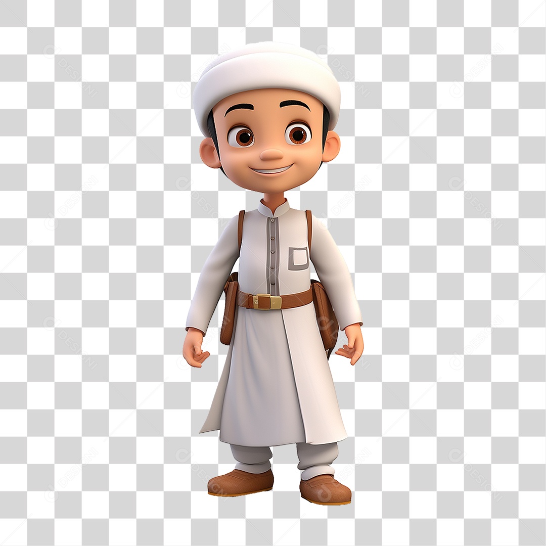 Personagem Menino Muçulmano PNG Transparente