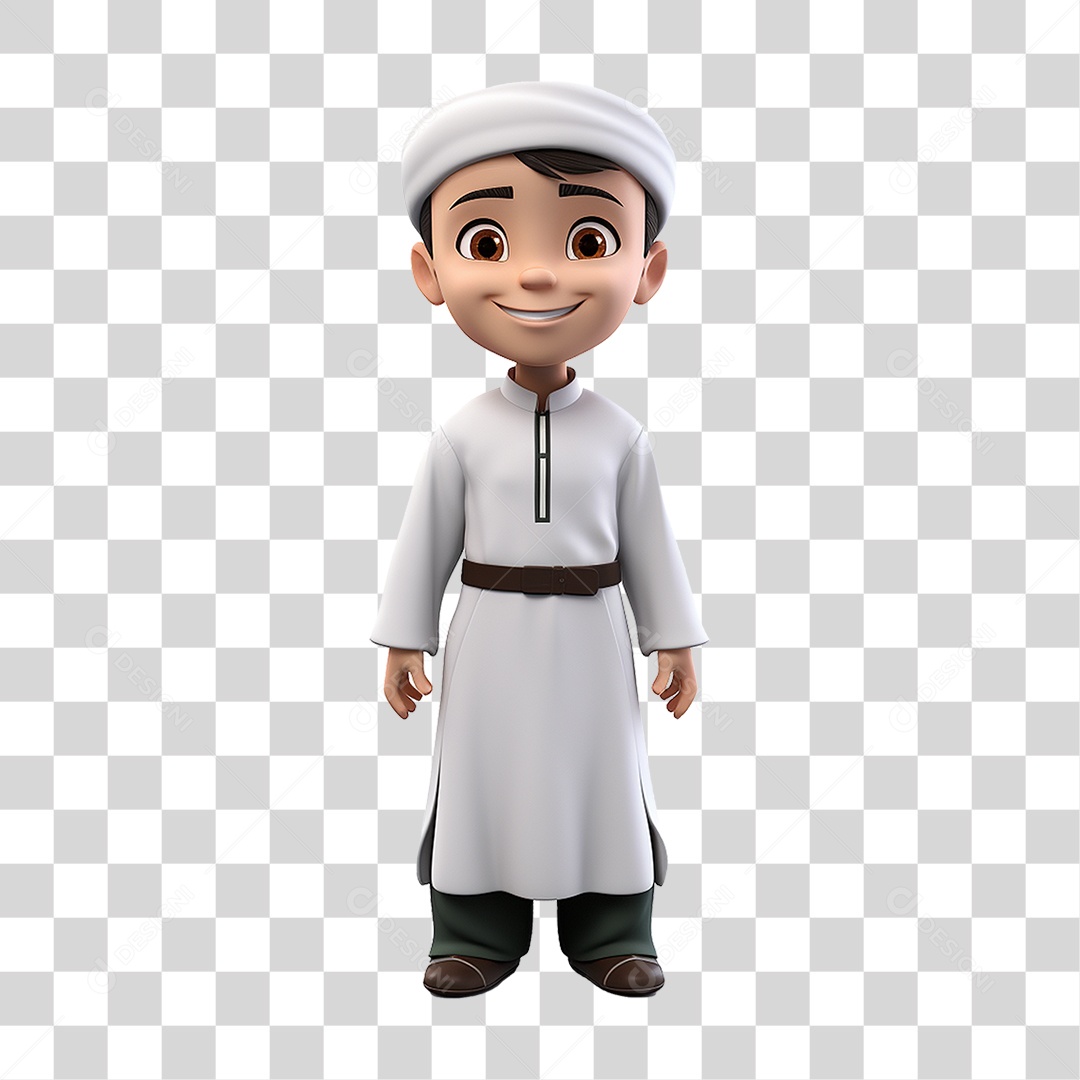 Personagem Menino Muçulmano PNG Transparente