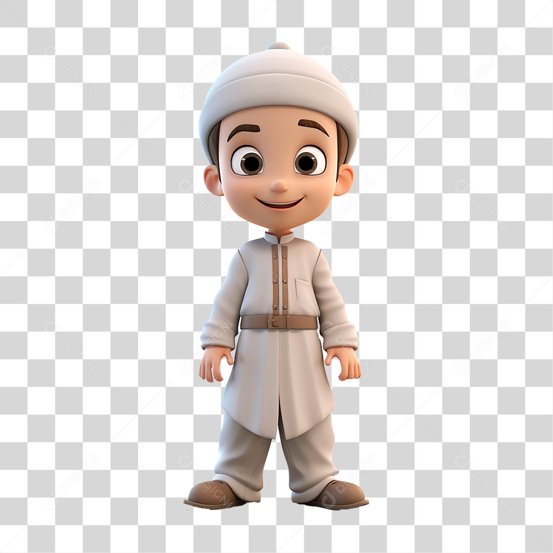 Personagem Menino Muçulmano PNG Transparente