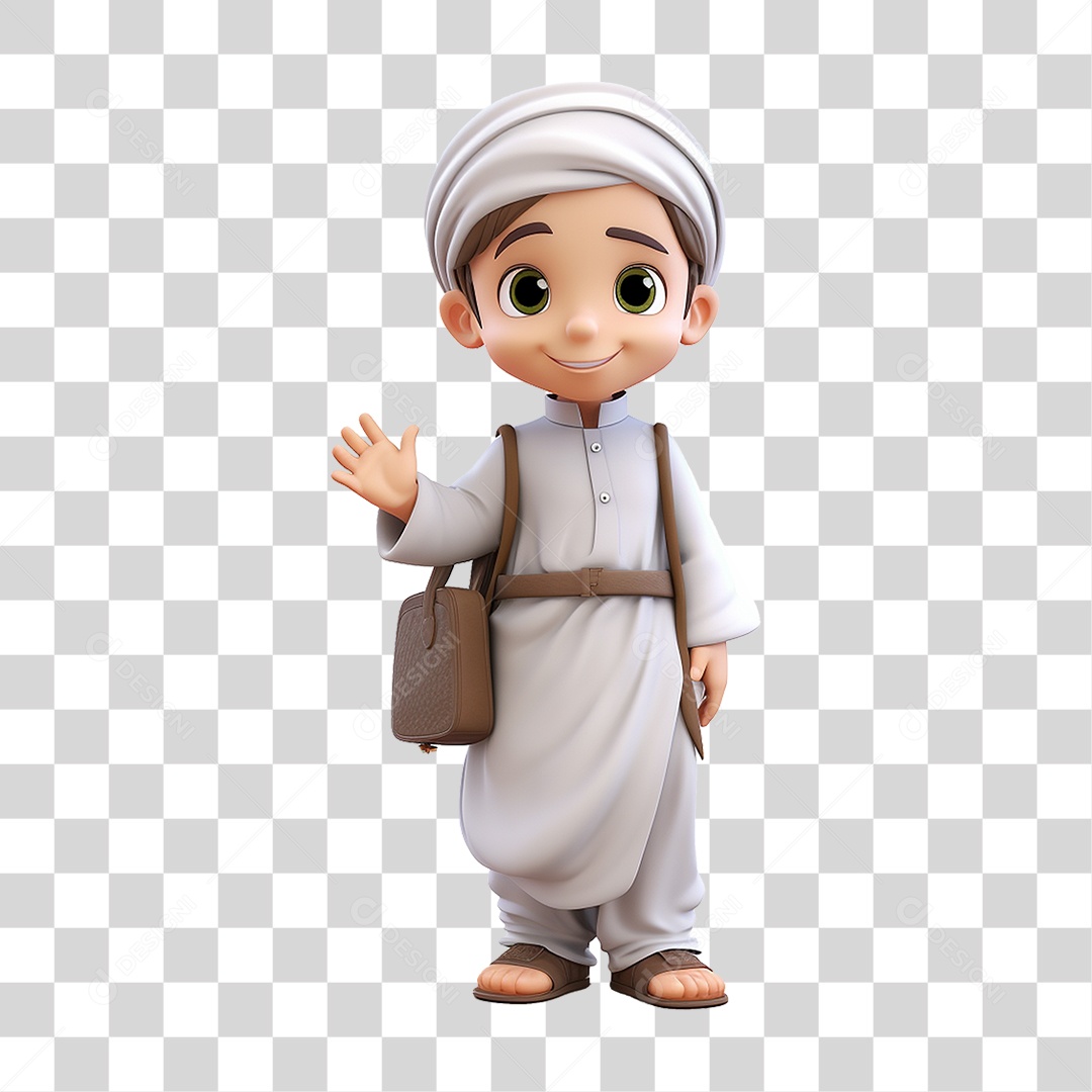 Personagem Menino Muçulmano PNG Transparente