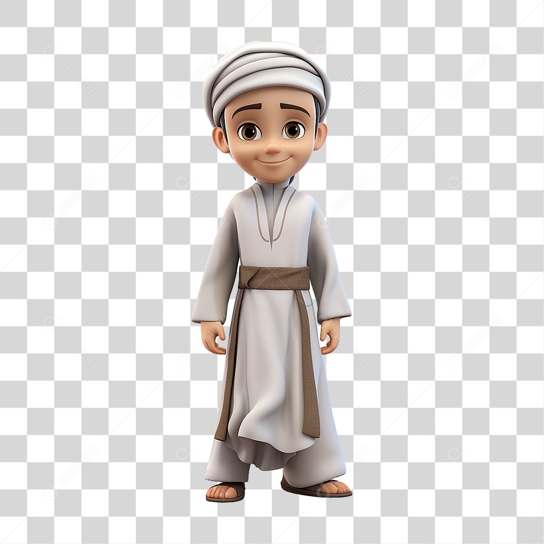 Personagem Menino Muçulmano PNG Transparente