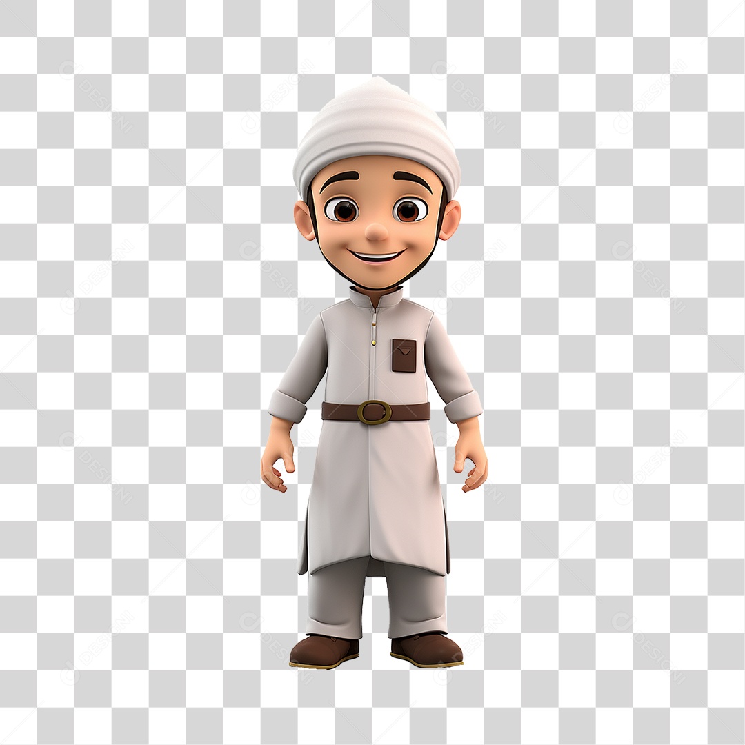 Personagem Menino Muçulmano PNG Transparente