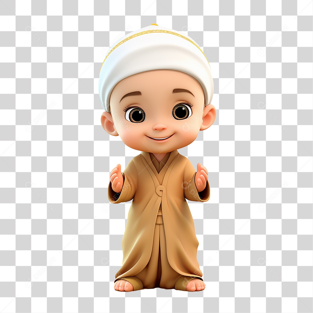 Personagem Menino Muçulmano PNG Transparente
