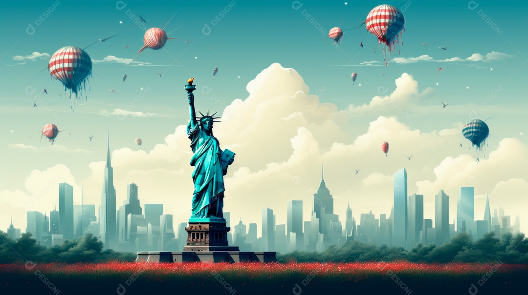 Hora do Dia da Independência para a revolução! 4 de julho IA generativa.