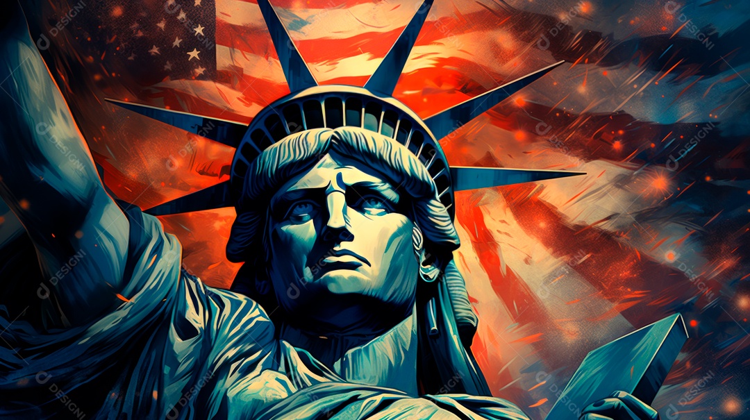 Hora do Dia da Independência para a revolução! 4 de julho IA generativa.