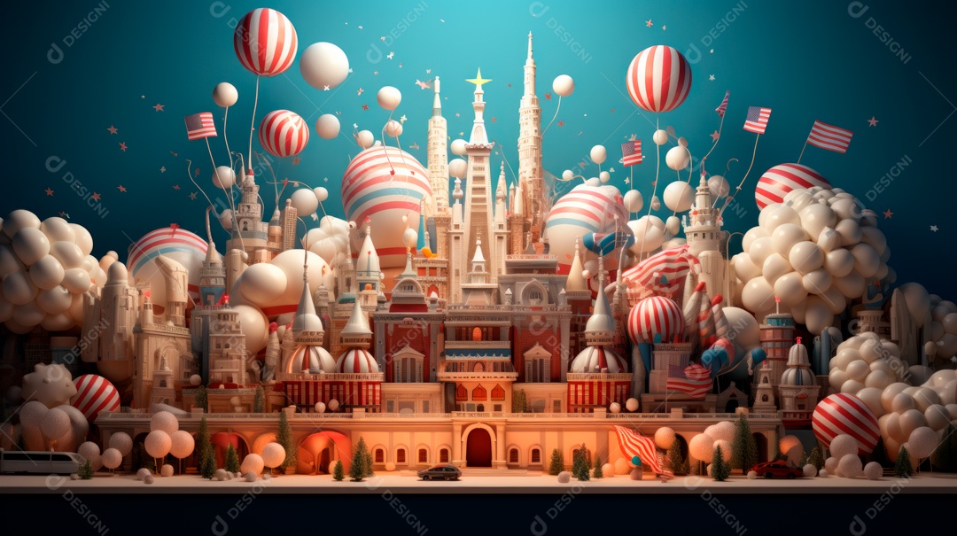 Hora do Dia da Independência para a revolução! 4 de julho IA generativa.