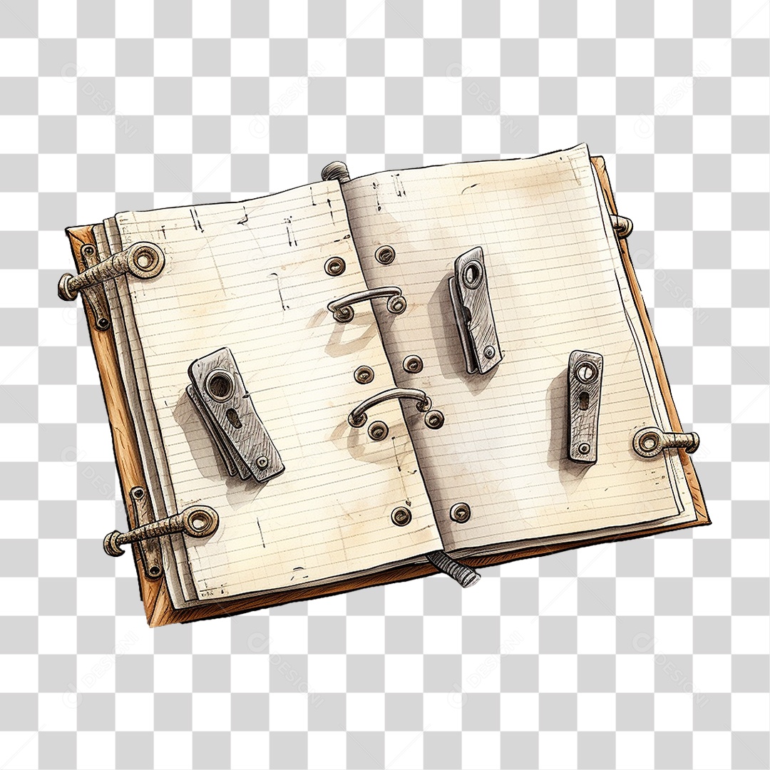 Páginas Livros com Engrenagem PNG Transparente