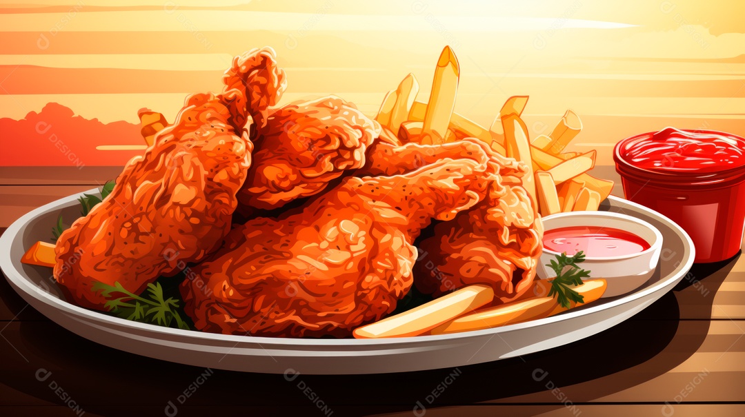 Dia Internacional do Frango Frito, 6 de julho Generative.