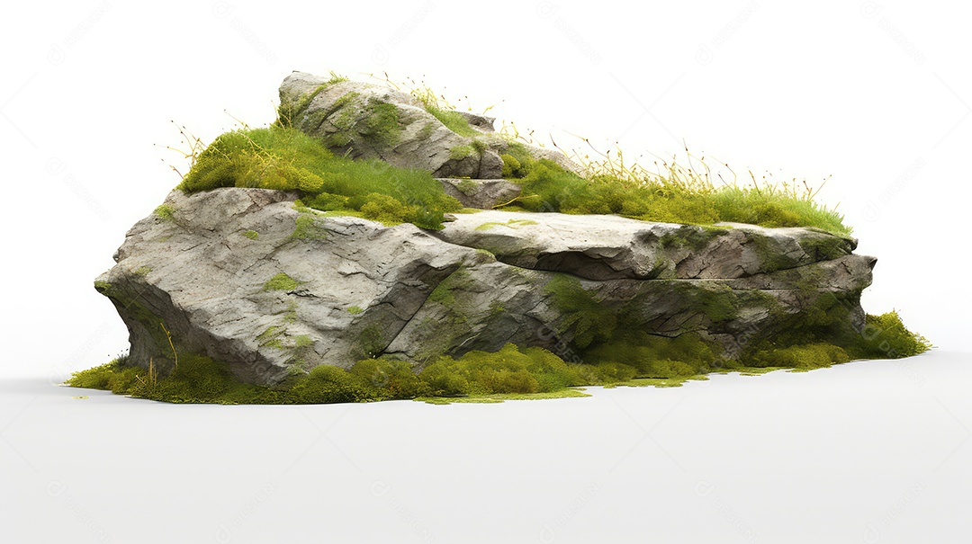 Ilha com grama isolada em um fundo branco