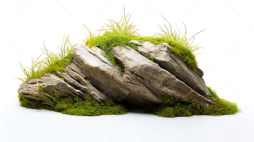 Ilha com grama isolada em um fundo branco