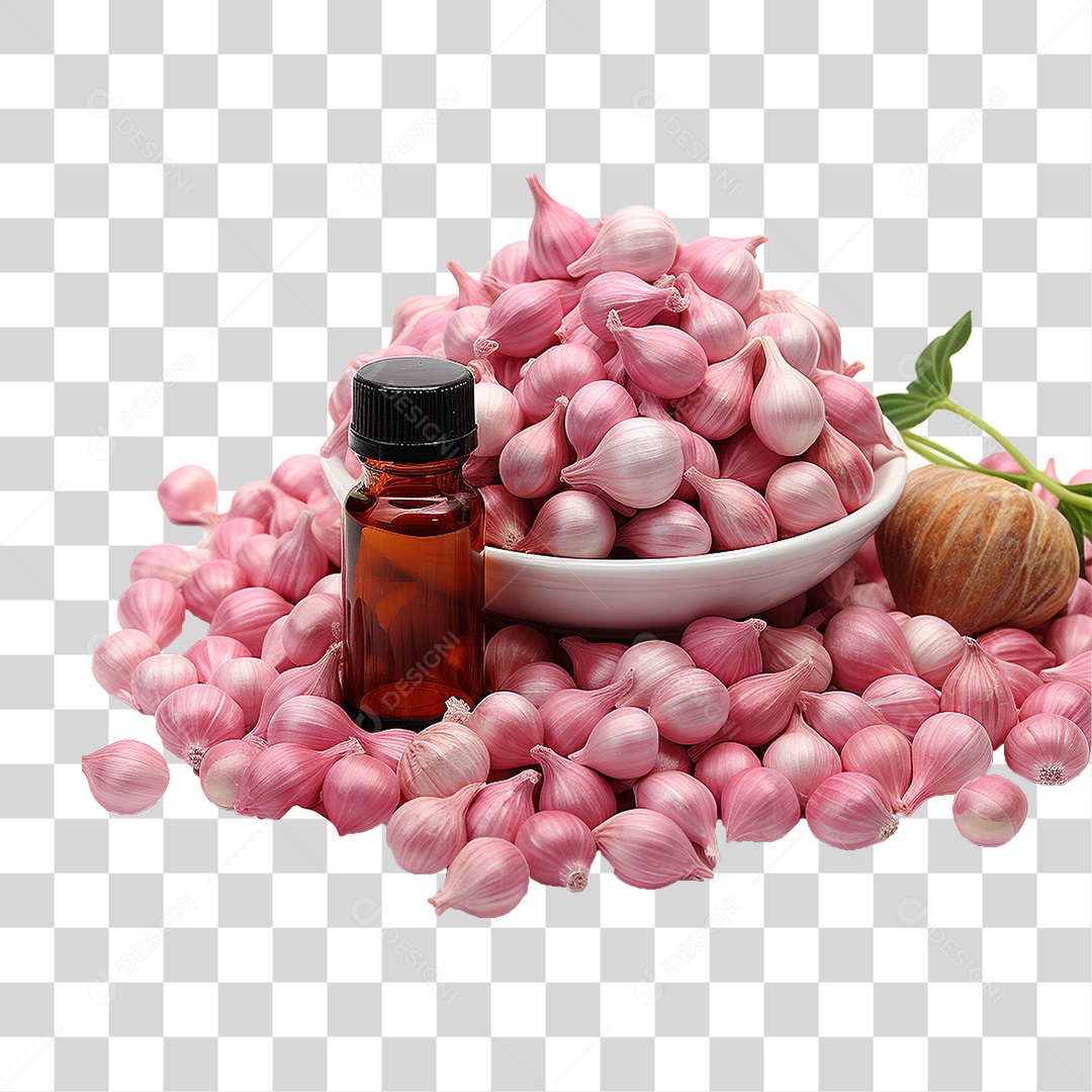 Uma Pilha de Comprimidos e Alho PNG Transparente