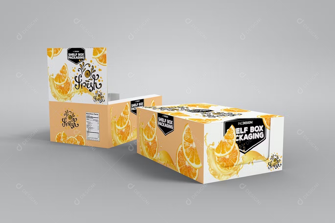 Caixa De Suco De Laranja Mockup PSD Editável