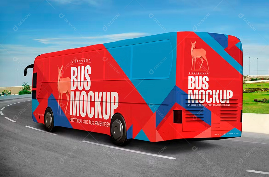 Mockup De Ônibus PSD Editável