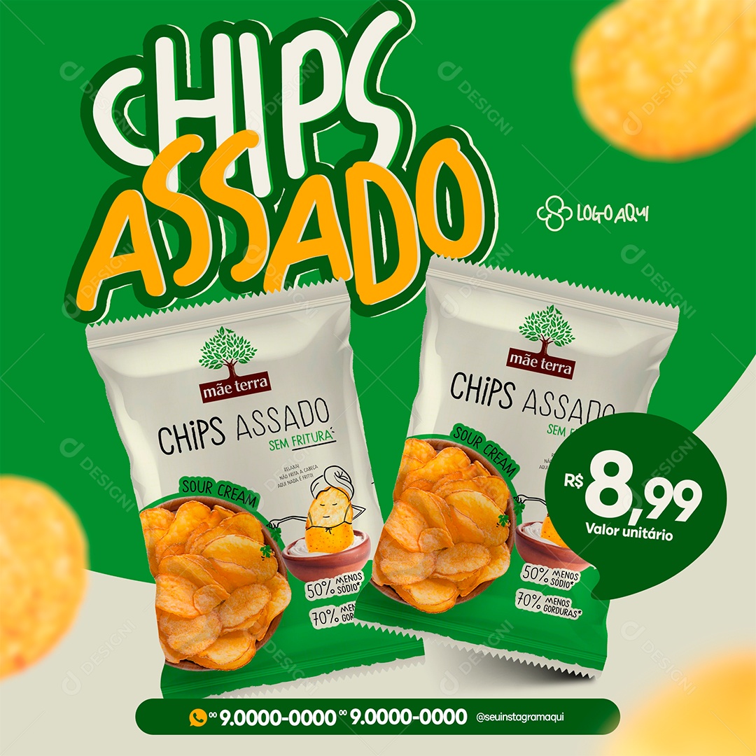 Social Media Chips de Batata Sour Cream PSD Editável