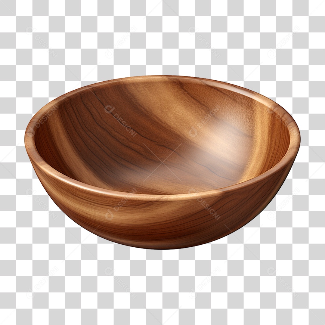 Tigela de Madeira PNG Transparente